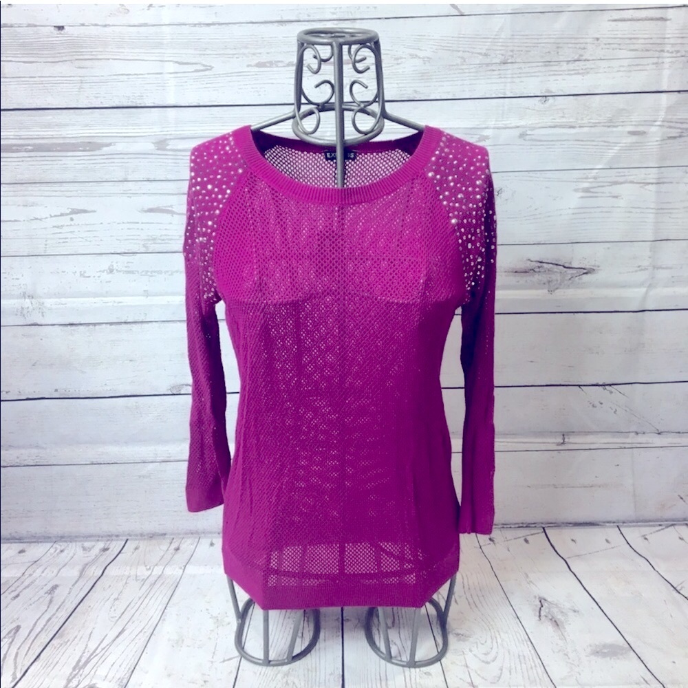 Express Bling Shoulder Sweater